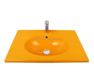 China Easy Clean Luxury Various Colors Resin Stone FRP Wash Basin Bathroom Art Basin Compound Sink for sale