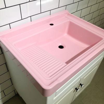 China Easy Clean China Manufacturers Resin Composite FRP Pool Cabinets Single Cloth Wash Basins Laundry for sale