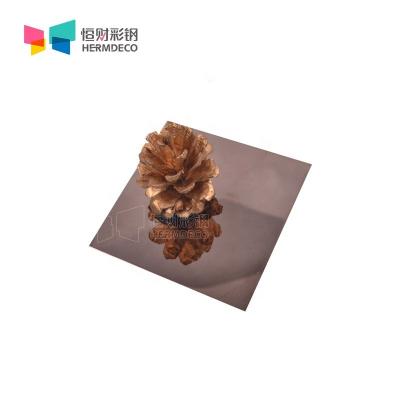 China 0.8mm Thick Rose Gold Color Super Mirror PVD Color Stainless Steel Building Coating Sheets for sale