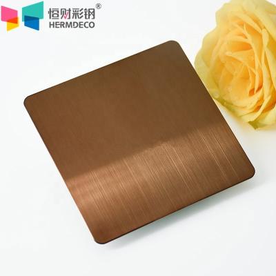 China Aisi Metal Rose Gold Color Acero Hairline Interior Decoration Wall Panels Supplier Plate 316 Stainless Steel 304 Building Price Egypt for sale