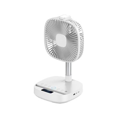 China Wholesale Aluminum Alloy And ABS Plastic Usb Fan Sound Function Mobile Clock Communicate Wireless Charging Rechargeable Fans With Led Lamp for sale