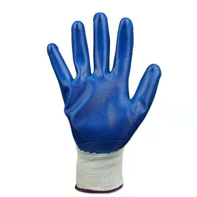 China Thickness 34g Universal Industrial Examination Factory Best Quality Anti-cut Nylon Dipped Working Gloves for sale