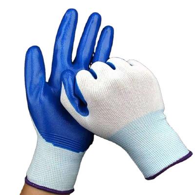 China 34g Thickness Customizable Colors Factory Work High Nitrile Protection Nylon Dipped Gloves Working Gloves for sale