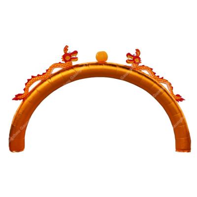 China Outdoor Inflatable Arch Dragon Arch Durable/Waterproof/Fireproof Golden Inflatable Entrance Arch For Advertising for sale