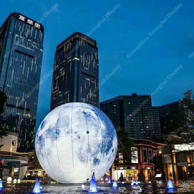 China Customized Durable/Waterproof/Fireproof Inflatable LED Light Moon Balloon For Advertising Giant Inflatable Moon Ball for sale