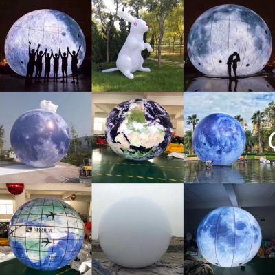 China Hot Sale Giant Inflatable Inflatable Moon Balloon Advertising Inflatable Led Lighting Moon Ball Durable/Waterproof/Fireproof for sale