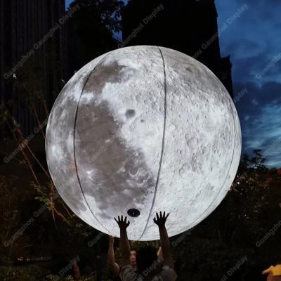 China Large Giant Inflatable Mirror Balls LED Ball Durable/Waterproof/Flame Retardant Oxford Cloth Lit Large Inflatable Hanging Moon Moon for sale