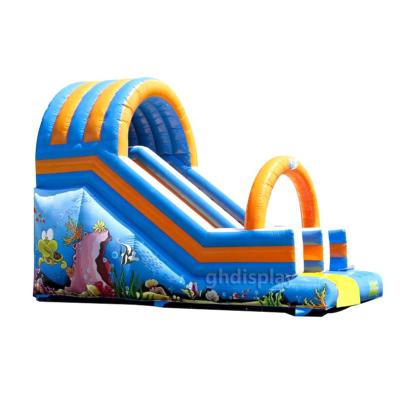 China Durable/Waterproof/Flame Retardant Ocean Style Commercial Inflatable Castle Bounce Slide PVC OEM Inflatable Water Slide for sale