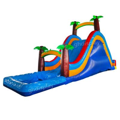 China Commercial Durable/Waterproof/Flame Retardant PVC Inflatable Water Slides With Pool Palm Tree Inflatable Water Slide Inflatable Water Slide for sale