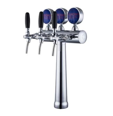 China Brass Black Stainless Steel 3 Taps Draft Beer Police Beer Towers For Bar Home for sale