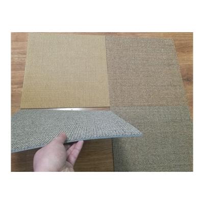 China 50X50cm Washable Commercial Sisal Carpet Tile Sisal Jute Floor Carpet Tiles 500X500mm for sale