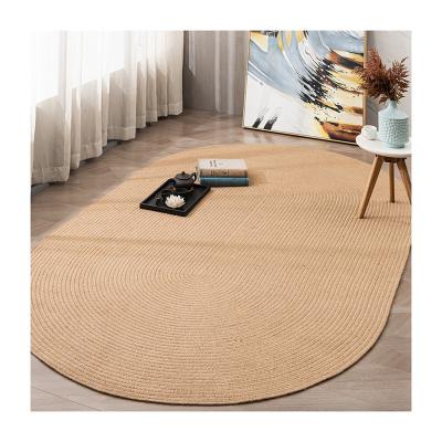 China Oval Shape Washable Natural Jute Blanket Braided Floor Mats for sale