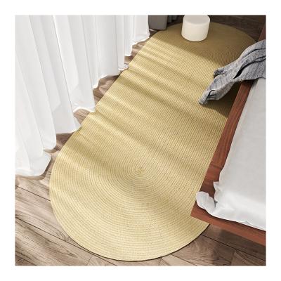 China Washable home hotel carpet and oval braided blankets, cotton rug cover door mat for sale