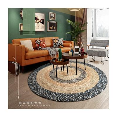 China Washable Braided Jute Circular Blankets Around Living Room Braided Blanket for sale