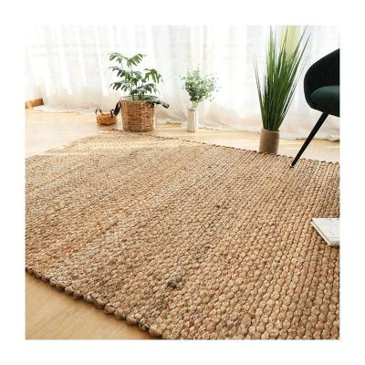 China Hand Made 100% Hand Made Washable & Woven Jute Blankets Braided Rug For Living Room for sale