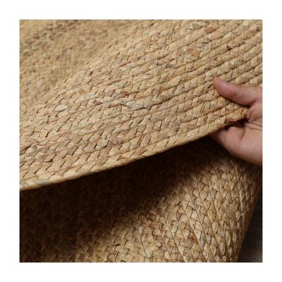 China Washable Natural Round Water Hyacinth Rug Water Hyacinth Floor Mat Covers for sale