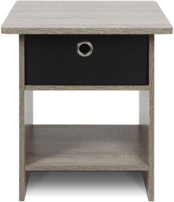 China Customizable modern bedside table/side table with one drawer, 1 piece, French oak grey/black ivory for sale