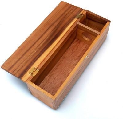 China Europe wooden wine box for gifts, solid wood with hinged lid for sale