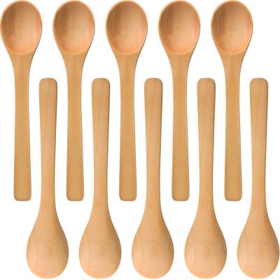 China 30 Pieces Viable Mini Wooden Spoon Condiments Spoons Wooden Honey Teaspoon For Seasoning Coffee Oil Te for sale