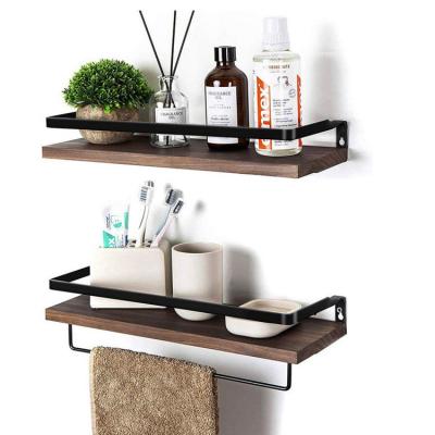 China Adjustable Wall Mounted Multifunctional Wall Mount Rack Kitchen Bathroom Floating Shelves Set of 2 (Size) for sale