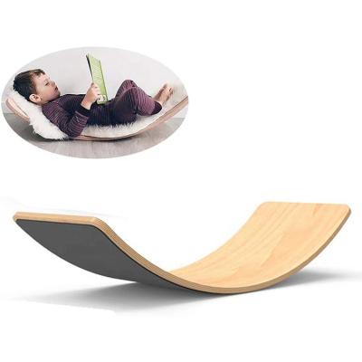 China Eco-Friendly High Quality Wooden Balance Board Eco-Friendly Children's Curved Balance Board for sale