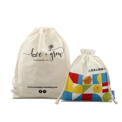 China Eco-Friendly Eco-Friendly Reusable Eco-Friendly Calico Cheap Organic Canvas Bag Cotton Drawstring Suction Twine Bag With Logo for sale