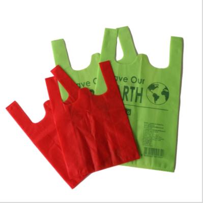 China Custom Logo Tote Bag Non Woven Vest Shopping Bag Reusable Promotion Hot Selling Bag for sale