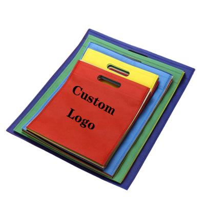 China Custom Printing Eco - Friendly Logo Eco Gift Bag Die Cut Handle Non Woven Bags for sale