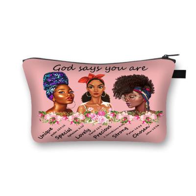 China Eco-Friendly Waterproof and Dustproof Black Women Makeup Bag Toiletry Organizer Pouch Travel Girl Cosmetic Bag for sale