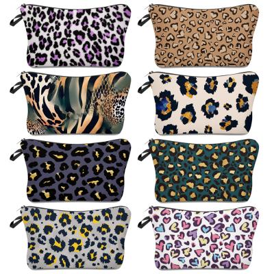 China Printed Waterproof And Dustproof Polyester Cosmetic Bag Toiletry Organizer Pouch Zipper Bag Waterproof Clear Women Makeup Bag for sale