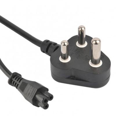 China Home Appliance Power Cord South Africa Plug Type IEC 60320 C5 Mickey Mouse Laptop Mains Clover Leaf Power Cable for sale