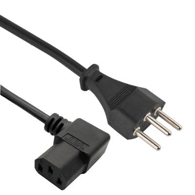 China Swiss Right Angle Home Appliance Plug IEC C13 Monitor (Left) Power Cord (PC Power Cord/Computer Power Cord/AC Cable) for sale