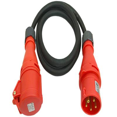 China Home Appliance Power Distribution Cable Supplement AC 16A 380V 3P+N+E Power Extension Cable IEC 60309 16AM to IEC 60309 16A(F) for sale