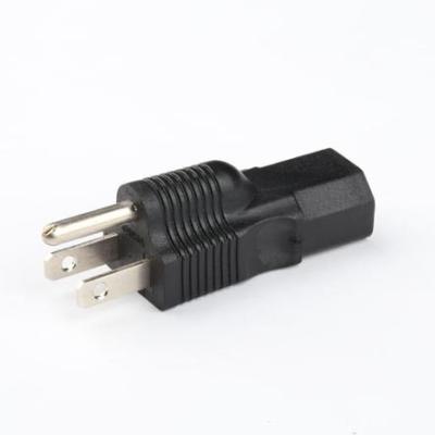 China Manufacturer Based Commercial IEC C13 To NEMA 5-15 USA Three Fork Molded Plug Adapter for sale