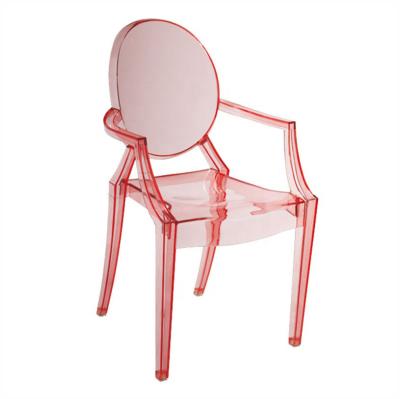 China Polycarbonate Children'S Armchair Pink Kids Plastic Chair With Arm for sale