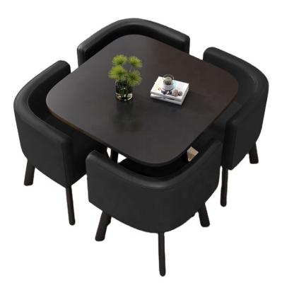 China Black Square Dining Table Seats 4 Small Square Kitchen Table With 4 Chairs for sale