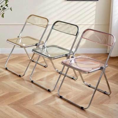 China Transparent Foldable Acrylic Chair OEM ODM Clear Acrylic Folding Chairs for sale