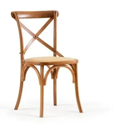 China Classic Rustic Vintage Bentwood Cafe Chairs Stackable Wooden Crossback Chair for sale