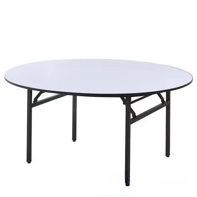 China OEM Round Plastic Folding Table MDF Folding Round Banquet Tables for sale