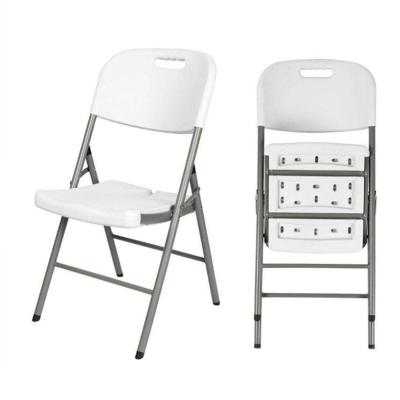 China Sillones plegables de plástico HDPE para exteriores sillas plegables blancas de plástico personalizados en venta