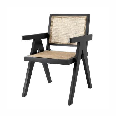 China Party Wood And Cane Dining Chairs Adjustable Size Wood Rattan Dining Chair for sale