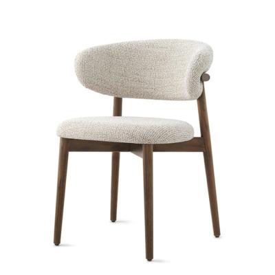 China Sillones de comedor de madera ligera de hierro Tejido tapizado Sillones de comedor de madera moderna en venta