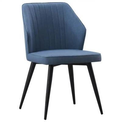 China Leather PU Upholstered Dining Chairs With Black Metal Legs for sale