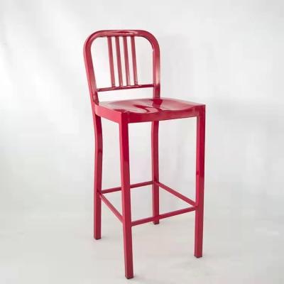 China Coffee Shop Counter Metal Stools Red Metal Bar Stools For Outside for sale