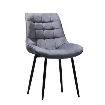 China Grey Blue Pink Upholstered Dining Chairs Metal Legs For Restaurant for sale