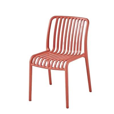 China Outside Wrought Iron Dining Chairs Red Stackable Plastic Dining Chairs for sale