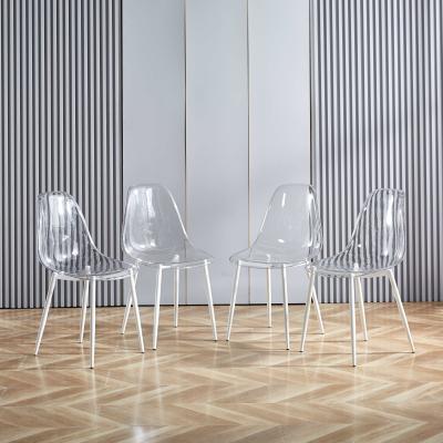 China Bedroom Clear Lucite Dining Chairs Comedores Transparent Dining Room Chairs for sale