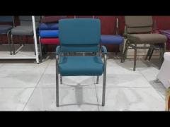 Interlocking Red Church Chairs Fabric Stackable Worship Chairs