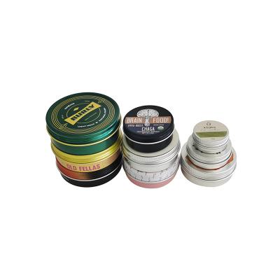 China Hot Sales Cosmetic Aluminum Empty Storage Box Small Face Eye Cream Balm Packaging 1oz 2oz 3oz Tin Jars Screw Lids Metal for sale