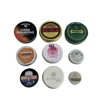 China Recycled LOGO Printing Screw Top Metal Tin For Food Candy Tea Materials Eco-friendly Custom Hair Pomade Balm Balm Gift Packaging for sale